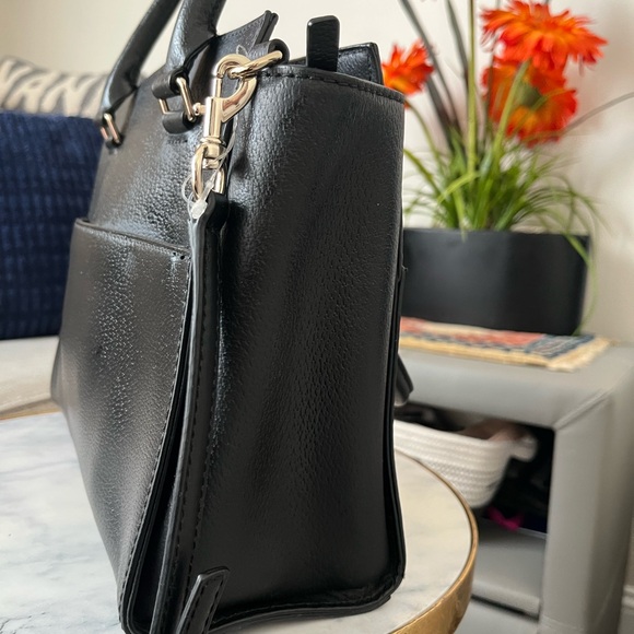 Kate Spade Black Leather Satchel with Gold Details - Picture 5 of 13